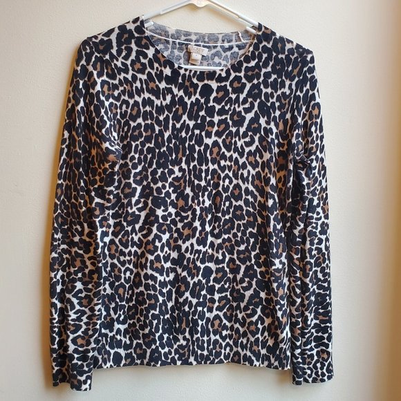 J. Crew Sweaters - J. Crew Animal Print Crew Neck Sweater Size Small